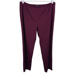 Lafayette 148 NY Women's Stanton Burgundy Wool Straight Leg Side Zip Pants 12
